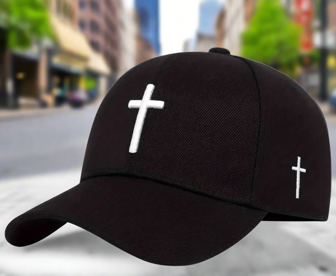 White Cross Adjustable Cap